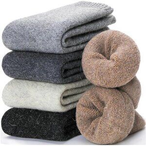 5 Pairs Women Merino Wool Thermal Socks Winter Thick Warm Hiking Cozy Boot Socks